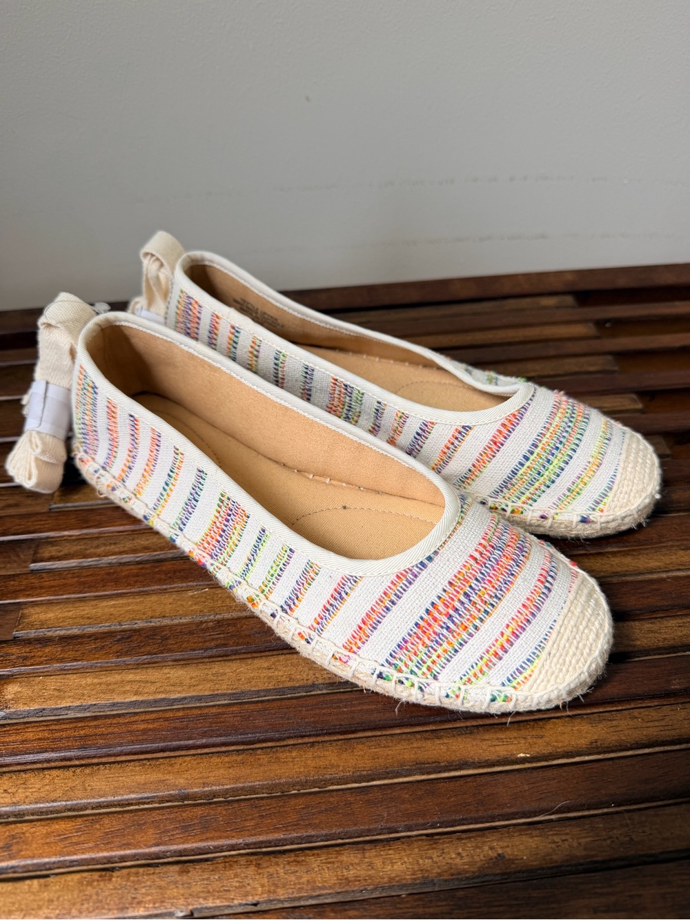 Talbots Ankle Tie Espadrille Flats Size 6.5